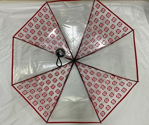 21 İnç Şeffaf Katlanır Şemsiye Manuel Açık Metal Çerçeve