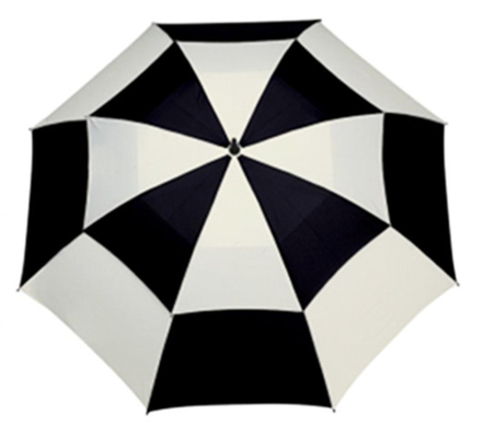 Özel Logo Rüzgar Geçirmez Fiberglas Golf Şemsiyesi Çift Gölgelik