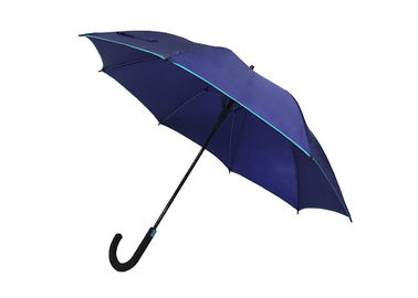 Windproof Mens Windproof J Kanca Şemsiye Fiberglas Mili Açık Çapı 100-103 cm