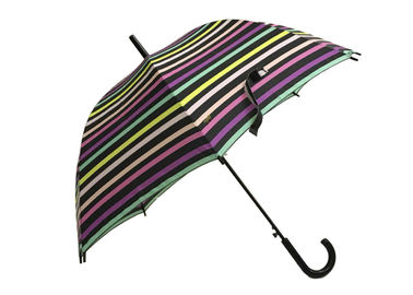 Renkli Çizgili Otomatik Açık Sopa Şemsiye Yağmur Geçirmez Firma Için Kavrama Kadın