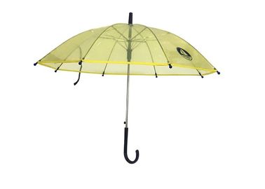 Kompakt Çocuğun Temizle Şemsiye Sarı POE Materails Plastik Kanca Kolu