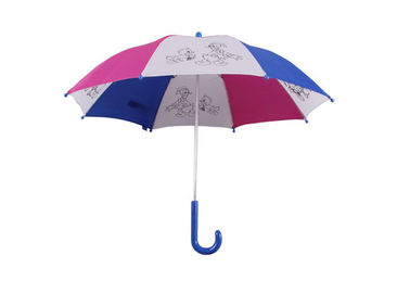 Çizim Çocuklar Kompakt Şemsiye Güvenliği Açık Metal Çerçeve Polyesyer Malzemeleri