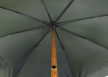 J Çubuk Ahşap Saplı Şemsiye 23 inç Metal Çerçeve Özel Logo Tasarımı