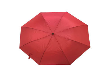Kırmızı Rüzgar Geçirmez Katlanabilir Şemsiye 27 inç Rüzgarlı Hava İçin Sağlam