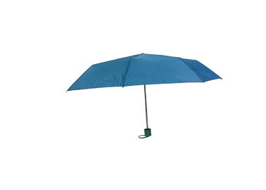 Mavi Katlanabilir Şemsiye Metal Çerçeve Süper Hafif J Kolu Manuel Kapat Aç