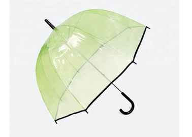 Yeşil POE Temizle Dome Şekilli Şemsiye, Siyah Trim ile Kompakt Kabarcık Şemsiye