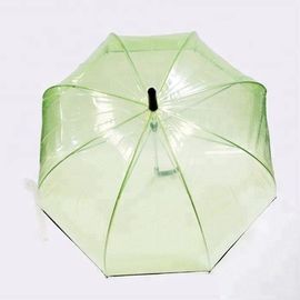 Yeşil POE Temizle Dome Şekilli Şemsiye, Siyah Trim ile Kompakt Kabarcık Şemsiye