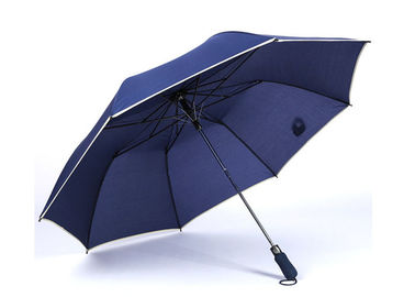 2 Katlanır Özel Logo Golf Şemsiye, Relective Boru Kapak Ile Yağmur Için Golf Şemsiye