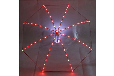 Özelleştirilmiş Kızlar Küçük Kırmızı Şemsiye Kolay Manuel Açık Kullanım İpuçları Ile LED Üzerinde 19 Inç