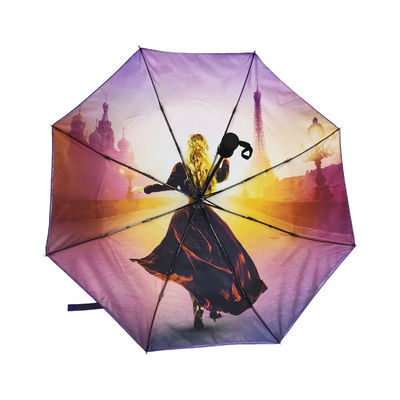 Rüzgar Geçirmez 21 &quot;× 8K Çift Katmanlı Katlanabilir Şemsiye