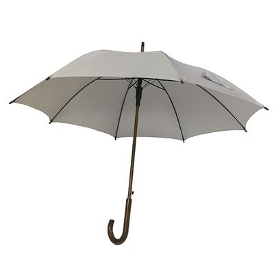 Ahşap şaftlı ve ahşap saplı şemsiyeli 23 inç düz otomatik açık şemsiye