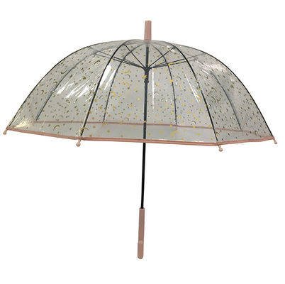 Toptan Satış için Promosyon Temizle POE kubbe şeffaf otomatik Şemsiye