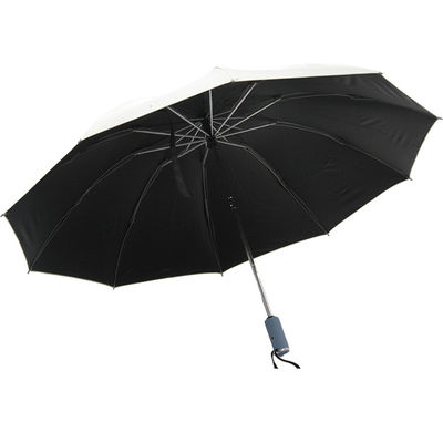 Siyah UV Kaplama Kadınlar İçin Üç Katlanır Şemsiye Otomatik Açık Kapatma