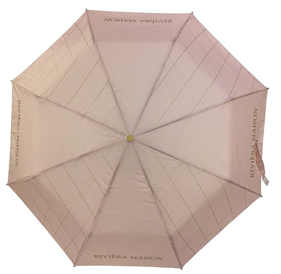 Özel Baskı ile Windproof 3 Kıvrımlı Pongee Manuel Açık Şemsiye