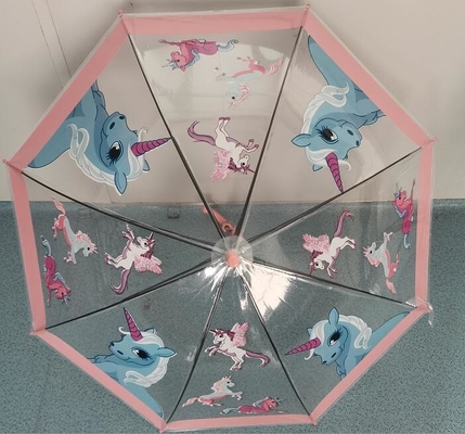 70cm Otomatik Açık Kubbe Şekli POE Çocuk Kompakt Şemsiye