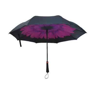 BSCI Polyester 190T C Şekilli Saplı Çift Katmanlı Ters Şemsiye