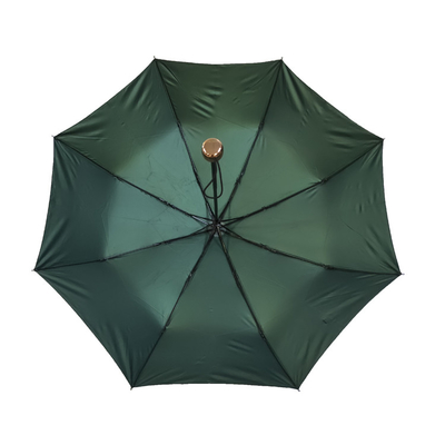 Erkekler İçin Windproof 3 Katlanır UV Koruyucu Pongee Şemsiye