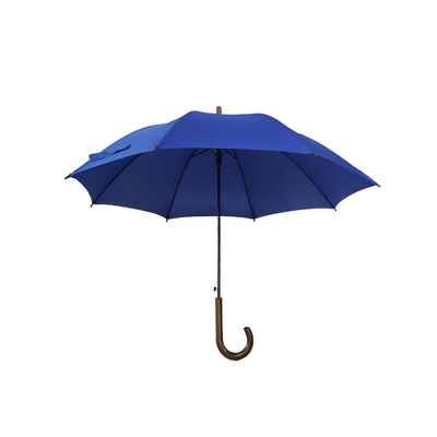 SGS Rüzgar Geçirmez Düz Renk Promosyon Hediyelik Ahşap Saplı Şemsiye