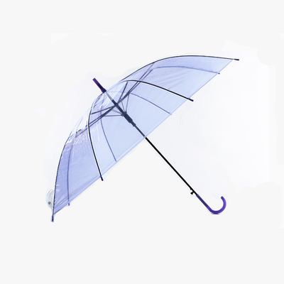 Özel Logo Yetişkin Poe Şemsiye Şeffaf 3 Katlanır 23 İnç x 8K