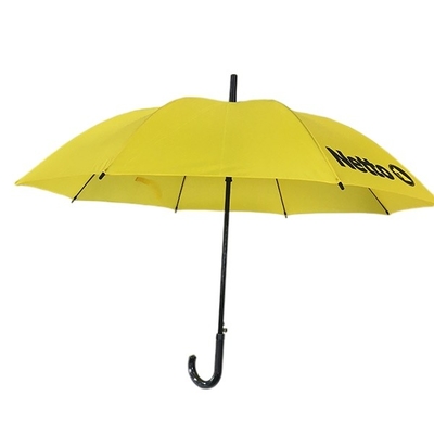 Baskı ile Sarı Fiberglas Çerçeve Şemsiye Otomatik 50 İnç