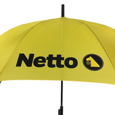 Baskı ile Sarı Fiberglas Çerçeve Şemsiye Otomatik 50 İnç