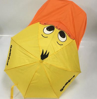 Çocuklar için kompakt şemsiye özelleştirilebilir baskı dayanıklı poliester ponji kumaşı ve rahat plastik kolu ile