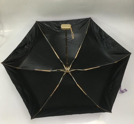 Küçük Boy 5 Katlı Bayan Cep Şemsiyesi İçinde Siyah Kaplama