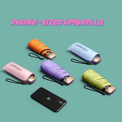 Süper Minik UV Koruması Taşınabilir 5 Katlanır Şemsiye Mini Cep Şemsiyesi