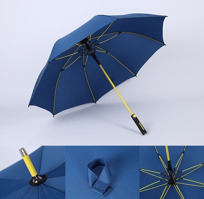 30 İnç Sarı Otomatik Açık Golf Şemsiyesi Fiberglas Çerçeve