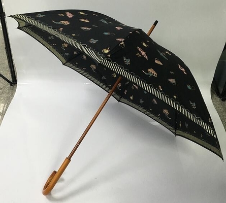 İki katmanlı metal şaft otomatik açık ahşap şemsiye