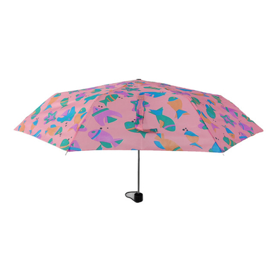 El Açık 3 Katlanabilir Şemsiye Su geçirmez Pembe Renk