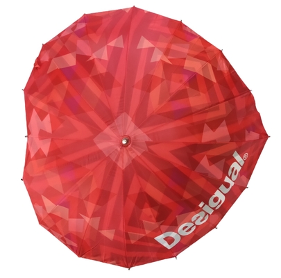 Yaratıcı çift katmanlı özel kalp düğün şemsiyesi Custom Size Heart Shape Fiberglass Wedding Umbrella for Bride