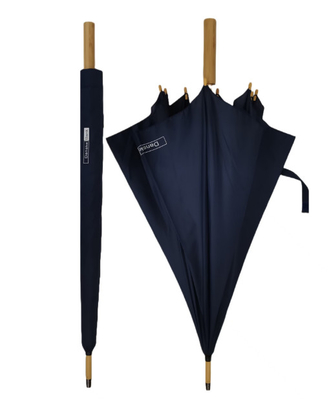Çevre Koruması Süper Hafif Ahşap Şemsiye Fiber Glass Ribs Otomatik Açık 23 Inch 8 Panel