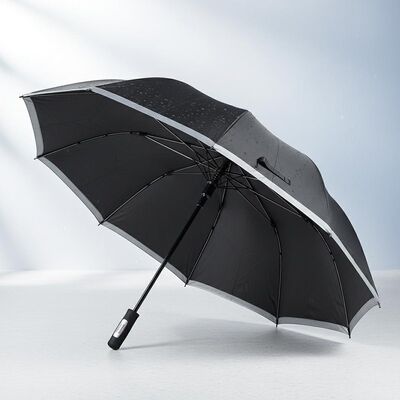 105cm Açık Çaplı, Fiberglas Kaburgalı ve Yansıtıcı Kenar Şeritli Büyük Otomatik Seyahat Şemsiyesi
