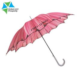 Yağmurlu Günler İçin Kompakt Güçlü Otomatik Açık Çubuk Şemsiye Pembe Uzunluğu 70-100cm