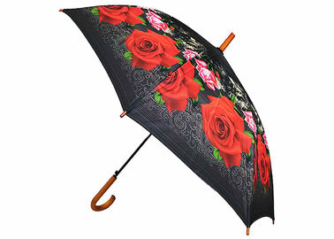 DIY Kişiselleştirilmiş Oto Açık Sopa Şemsiye Siyah Ile Kırmızı Özel Tasarım
