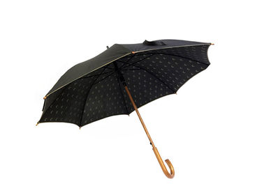Unisex Siyah Şemsiye Ahşap Saplı Çift Katmanlı Yağmurlu Günler Için Basit Işık
