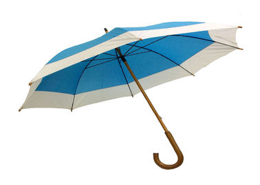 Sağlam Uzatma J Çubuk Ahşap Saplı Şemsiye Otomatik Açık Rüzgar Dayanıklı