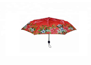 Çiçek 21 inç Katlanabilir Şemsiye 8 Kaburga Kauçuk / Plastik Saplı Güçlü Sağlam