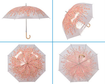 Açık Kompakt Şeffaf Yağmur Şemsiye Plastik Renkli Kanca Kolu