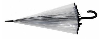 Unisex Uzun Saplı Şeffaf Yağmur Şemsiye 16 K POE Tam Siyah Metal Çerçeve
