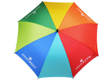 Kişiselleştirilmiş Hafif Kompakt Golf Şemsiye Gökkuşağı Rengi Güçlü