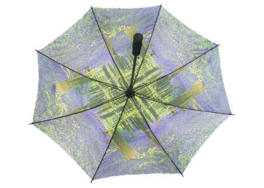 Küçük Dijital Baskılı Otomatik Açık Golf Şemsiye, Sağlam Golf Şemsiye EVA Kolu