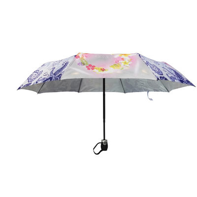 21 &quot;Gümüş Kaplı Polyester Otomatik Katlanır Şemsiye