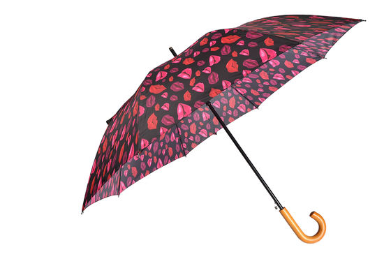 Otomatik Açık Çap 98cm 23 &quot;* 8K Ahşap Saplı Şemsiye