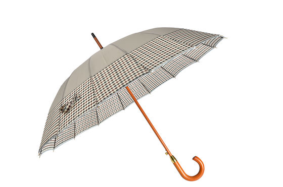 Otomatik Açık Çap 98cm 23 &quot;* 8K Ahşap Saplı Şemsiye