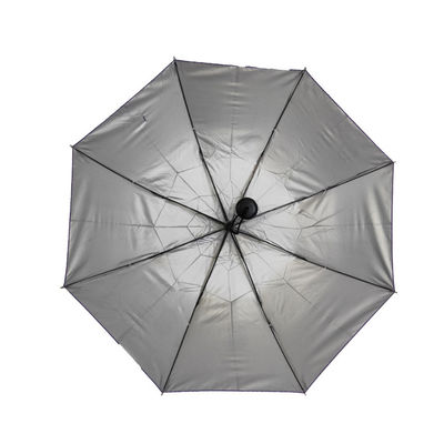 Gümüş Kaplı Çap 98cm Manuel Açık 2 Katlanabilir Şemsiye