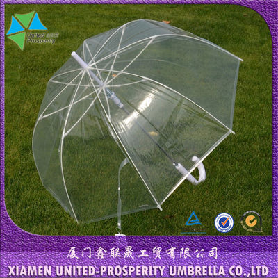 Su Geçirmez J Saplı 8mm Metal Şaft Şeffaf Yağmur Şemsiyesi