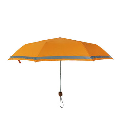 Yansıtıcı Borulu Manuel Açık Katlanır Ahşap Saplı Şemsiye