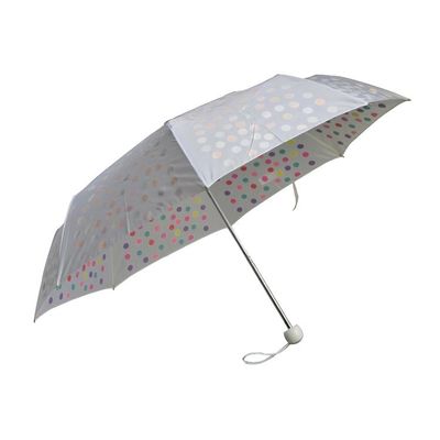 Renkli Noktalarla Metal Şaft Pongee Kumaş 3 Katlı Şemsiye SGS